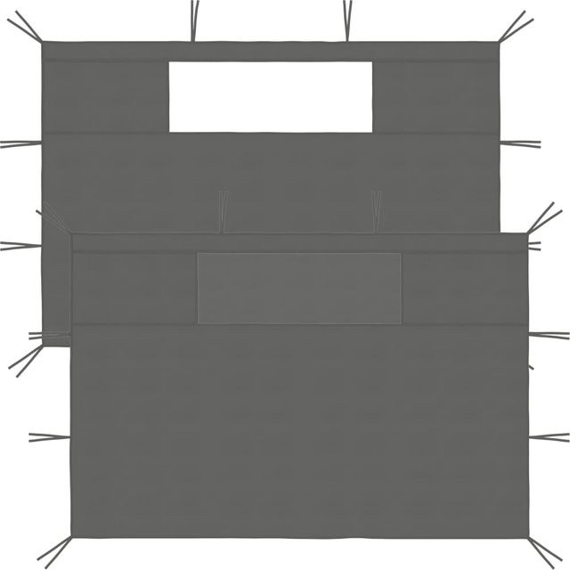 Yiwydaa Pavillon Seitenwände mit Fenstern aus Polyester und PVC, 2 Stück, Anthrazit, Höhe: 210 cm, Breite: 210 cm - Bild 1