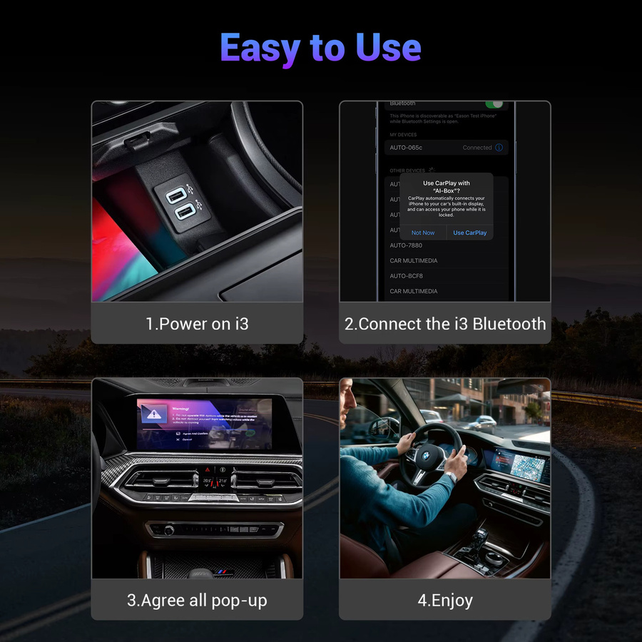 OTTOCAST Android 13 AI Box für BMW mit Wireless CarPlay und Netflix, Schwarz - Bild 3