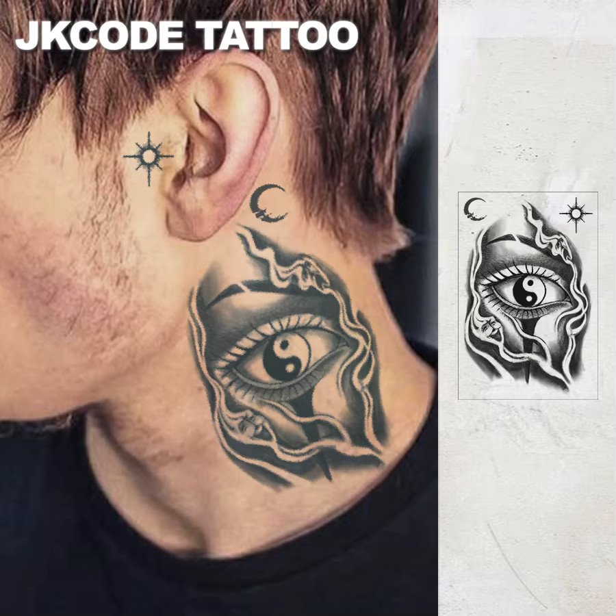JKCODE TATTOO Temporäres Tattoo, Tai Chi Maskenmuster, Herren - Bild 2