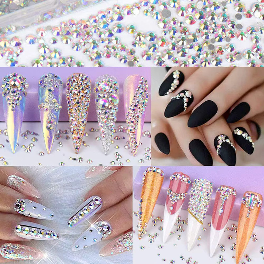 3D Flatback AB Clear Nail Art Strasssteine, 1440 Stück, Glasdiamanten - Bild 2