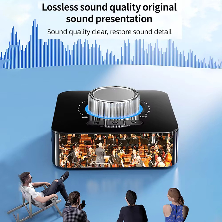 kebidumei Bluetooth 6.0 Audio Sender und Empfänger in Schwarz mit RCA, 3,5mm AUX Jack, TF/U-Disk und Fernbedienung für TV und Car Kit - Bild 4