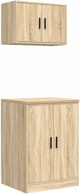 vidaXL Garagenschränke 2er-Set aus Holzwerkstoff in Beige - Bild 1