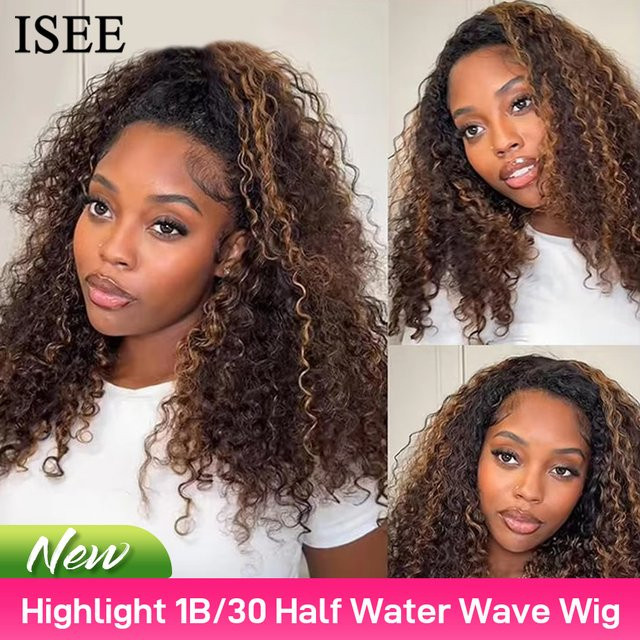 Isee Hair Wasserwelle Echthaarperücke, 3 in 1, 1B/30, Unisex - Bild 1