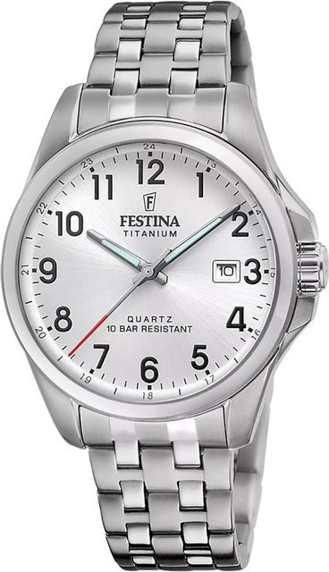 Festina Herrenuhr, Quarz, Titanium, Silber, 41 mm, 10 ATM - Bild 1