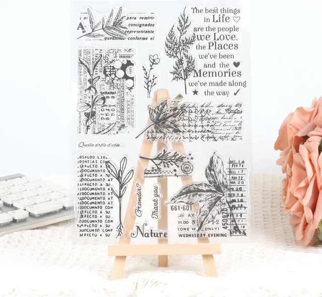 Transparenter Text-Stempel aus Kunststoff für Kartenherstellung, Scrapbooking und Planer-Dekoration - Bild 1