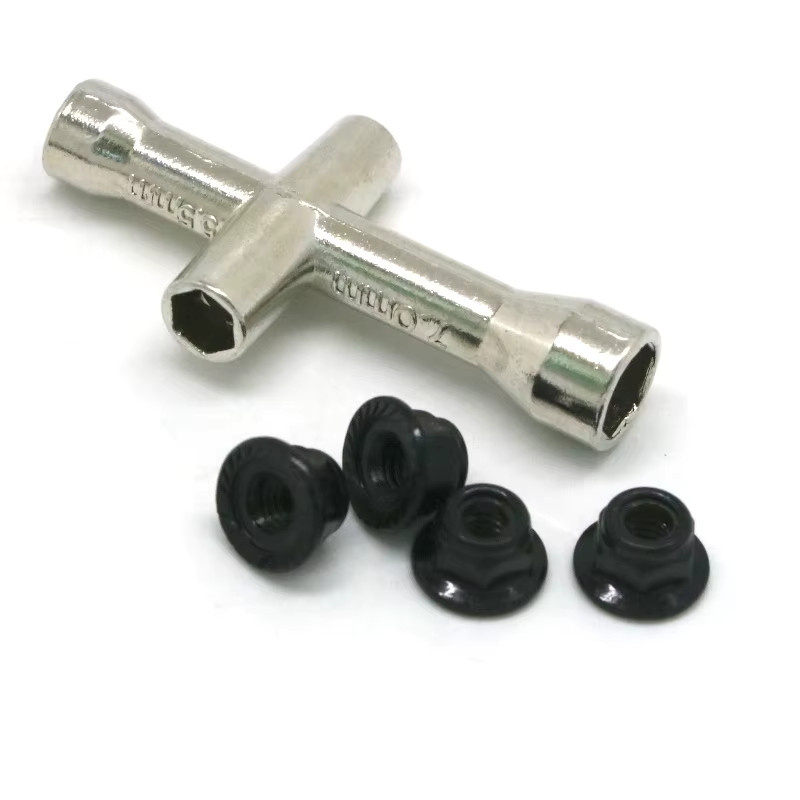 Traxxas Aluminium 12mm Sechskantnaben Radadapter, 7mm Dicke, M4 Flanschsicherungsmuttern, Kreuzschlüssel - Bild 2