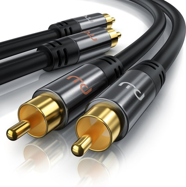 Primewire Stereo-Cinch Audio-Kabel RCA, mehrfach geschirmtes HiFi-Kabel, 2x Cinch auf 2x Cinch, Schwarz, Länge: 10 m - Bild 1