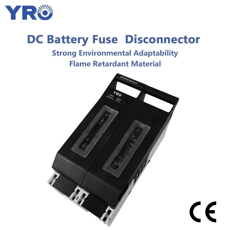 YRO Batterie-Sicherungstrennschalter 2P 400A DC1000V Solar PV Messertyp Sicherungshalter NH00 Schwarz - Bild 4
