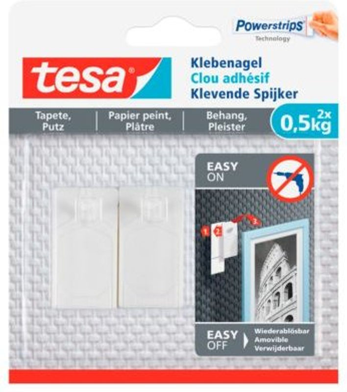 tesa Klebenagel für Tapeten und Putz in Weiß, 2 Stück - Bild 2