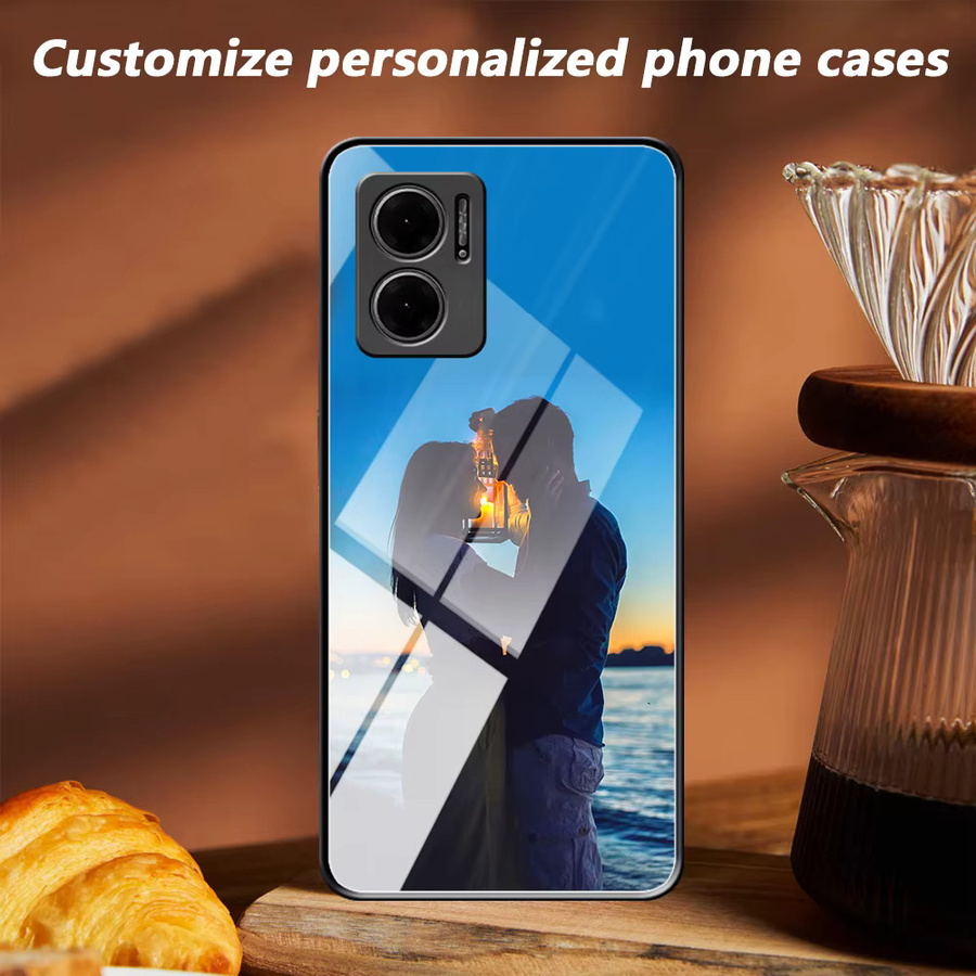 Personalisierte Fotospiegel Handyhülle aus Glas für Xiaomi Redmi 10, 10 Prime, 10A, 10C, 10X, 10X Pro in Schwarz und Mehrfarbig - Bild 2