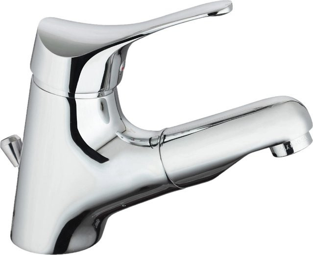 Waschbeckenarmatur Attica mit Haarbrause und ausziehbarer Spule in Chrom Silber - Bild 1
