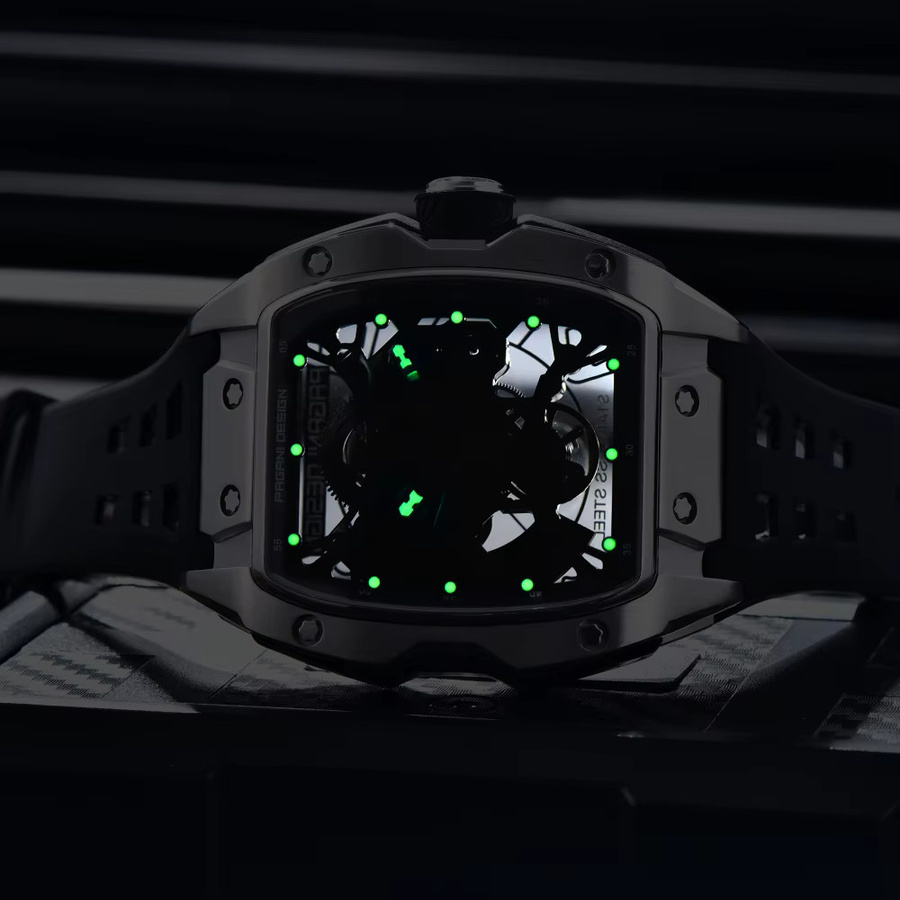 PAGANI DESIGN Armbanduhr Automatik, Edelstahl, 42 mm, Herren, Schwarz - Bild 2
