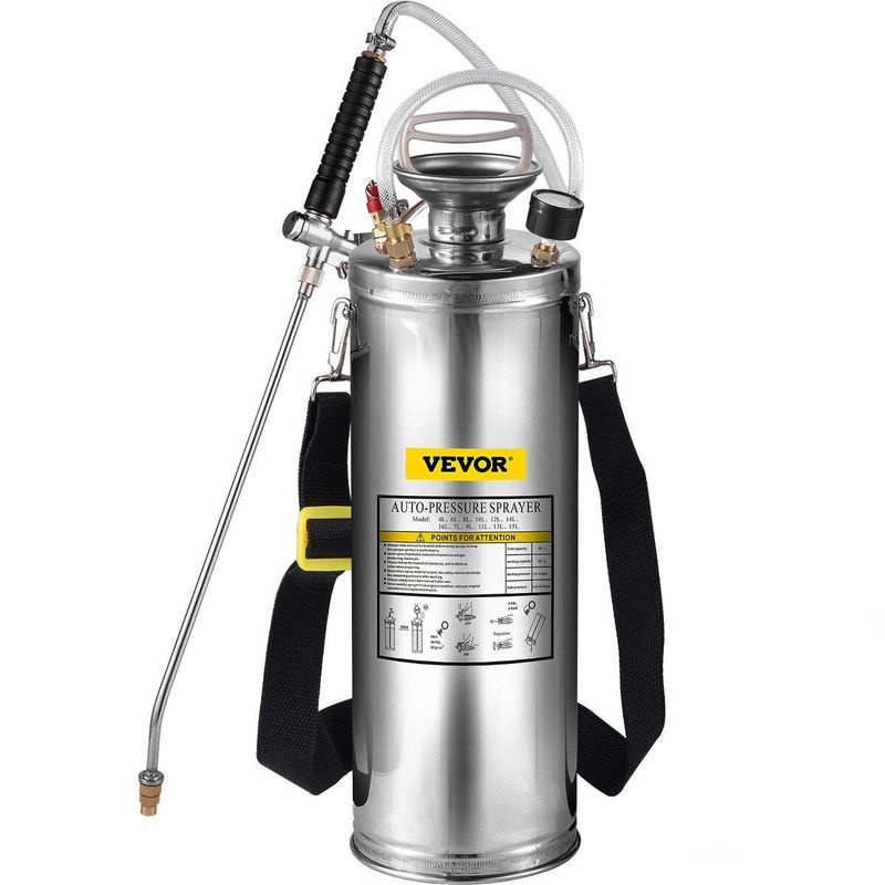 Buying Solutions MB Drucksprühgerät aus Edelstahl in Silber mit 10 l Volumen, verstellbare Düse und verstellbarer Schultergurt - Bild 2