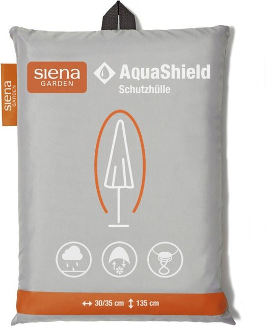 Siena Garden AquaShield Schirmhülle für Mittelstockschirme aus Polyester, Grau, Höhe: 135 cm, Durchmesser: 30-35 cm - Bild 1