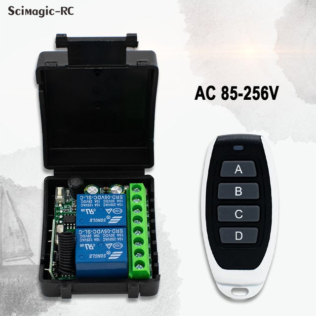 Scimagic-RC Universal Empfänger Modul 433 MHz mit 2CH Relais für DC 12 V 24 V und AC 220 V zur Steuerung von drahtlosen RF elektrischen Linearantrieb Motoren - Bild 1