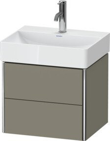 Duravit Waschtischunterschrank Compact XSquare in Grau matt mit 2 Schubladen, wandhängend, B: 48,4 cm, T: 39,0 cm, H: 39,7 cm - Bild 1