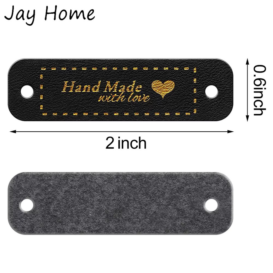30 Stück JAY HOME Handgefertigte PU-Lederanhänger mit Liebesherz als Nähetiketten und DIY-Verzierung für Strickzubehör - Bild 2