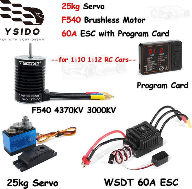 YSIDO F540 Brushless Motor mit 60A ESC 2-3S 25kg Servo Combo-Set - Bild 1