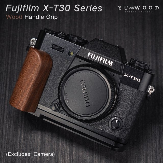 Fujifilm L-Halterung mit Holz-Handgriff für XT30 und XT20 in Schwarz und Braun - Bild 1