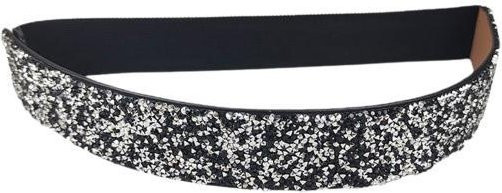 KaiTingu Gürtel, elastisch, Strassstein, Damen, schwarz - Bild 1