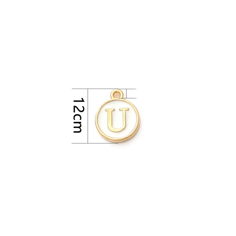 Beadia Charms A-Z Buchstaben Emaille Anhänger, Gold, Unisex - Bild 1