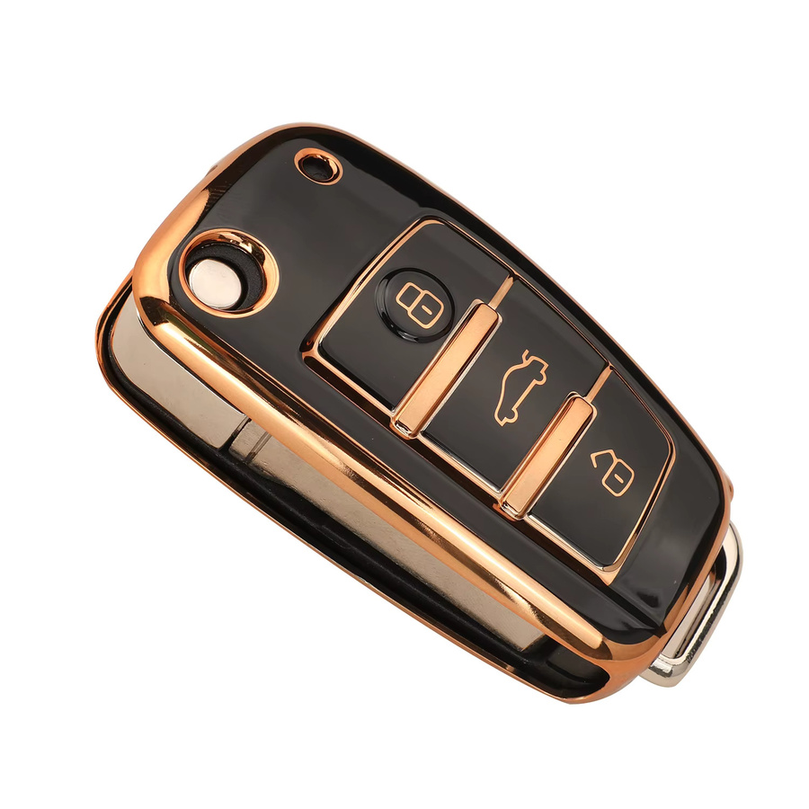 Jingyuqin Weiche TPU-Autoschlüsselhülle für Audi A1 A3 A4 A5 A6 A7 A8 Q3 Q5 Q7 Q8 TT S3 S4 S6 RS E-tron - Bild 3