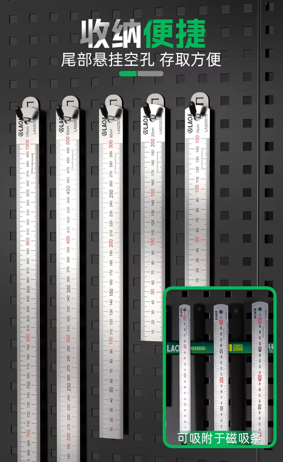 LAOA Edelstahl-Lineal aus rostfreiem Stahl in Silber mit transparenter Doppelseitiger Skala für Präzisionsmessungen in Industriequalität - Bild 5