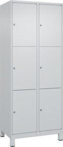 C+P Schließfachschrank Classic PLUS mit 2 Abteilen und Füßen, Farbe Lichtgrau, B/T/H: 80 x 50 x 195 cm - Bild 1