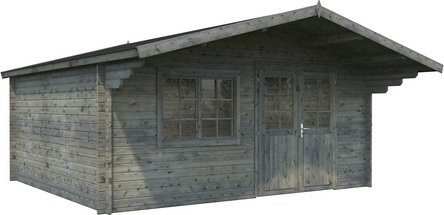 Blockbohlenhaus PALMAKO Britta aus Holz in Grau, B/H/T: 516 x 270 x 579 cm - Bild 1