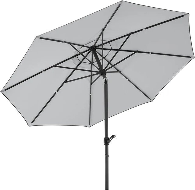 Schneider Marktschirm Silbergrau mit Kurbelmechanik und UV 50+ Schutz, Durchmesser: 300 cm - Bild 1