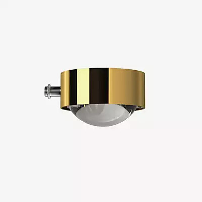 Top Light Puk Mini Mirror LED Spiegelleuchte, 24 Karat vergoldet, Gold/Messing, Glas matt und Linse klar