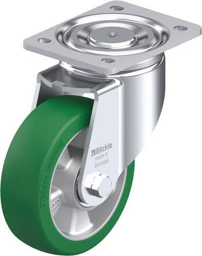 Blickle Lenkrolle LH-ALST 150K in Silber und Grün mit 150 mm Rad-Durchmesser und 500 kg Tragfähigkeit - Bild 1