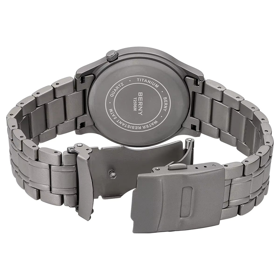 BERNY Armbanduhr, Titan, Quarz, Saphirglas, Herren, Schwarz - Bild 3