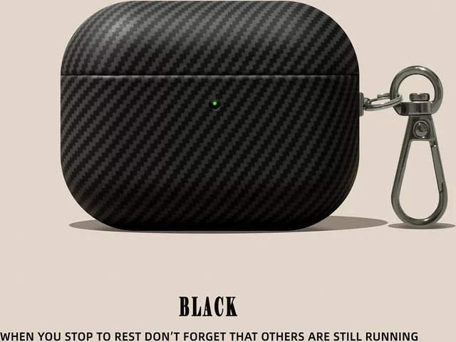 Luxuriöses Carbonfaser-Leder Kopfhörer-Etui für Apple AirPods Pro 2, 3, 4, 1 und 2 aus weichem Silikon als Schutzhülle - Bild 1