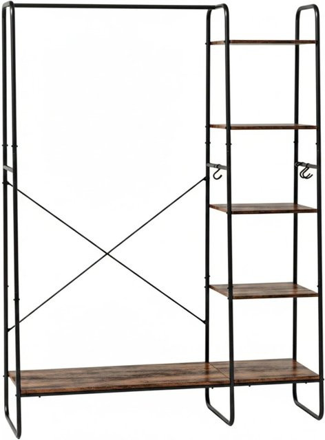 Relaxdays Kleiderständer aus Stahl mit Schuhablage, Schwarz, H: 160 cm, B: 120 cm, T: 45 cm - Bild 1