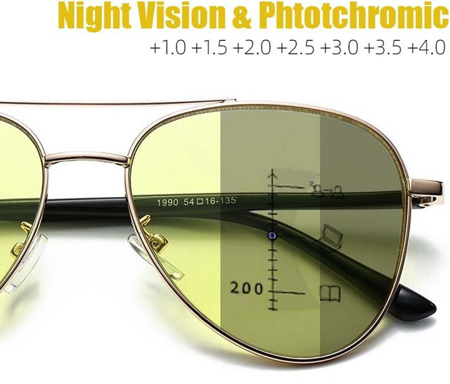 ERIKOLE Lesebrille Aviator, Vollrand, Metall, Gold, Unisex - Bild 1