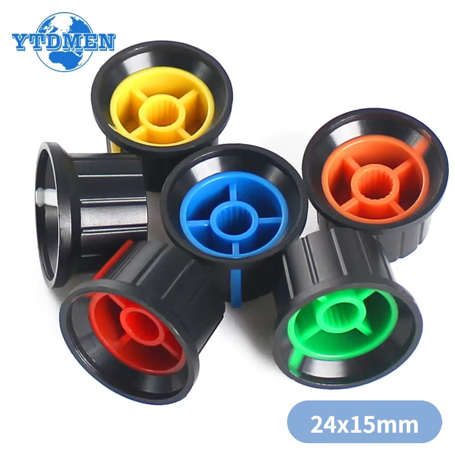 YTDMEN 5er Set Potentiometer-Knopfkappen in Multicolour mit Blumenachse für Encoder und Lautstärkeregler, B/T/H: 24 x 15 mm - Bild 2