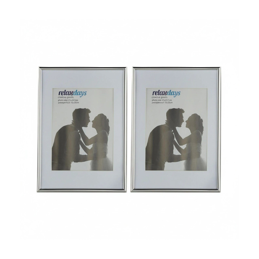 Relaxdays Bilderrahmen 2er Set A4 in Silber aus Kunststoff mit Glas und MDF, B/H/T: 30,5 x 22 x 2 cm - Bild 2