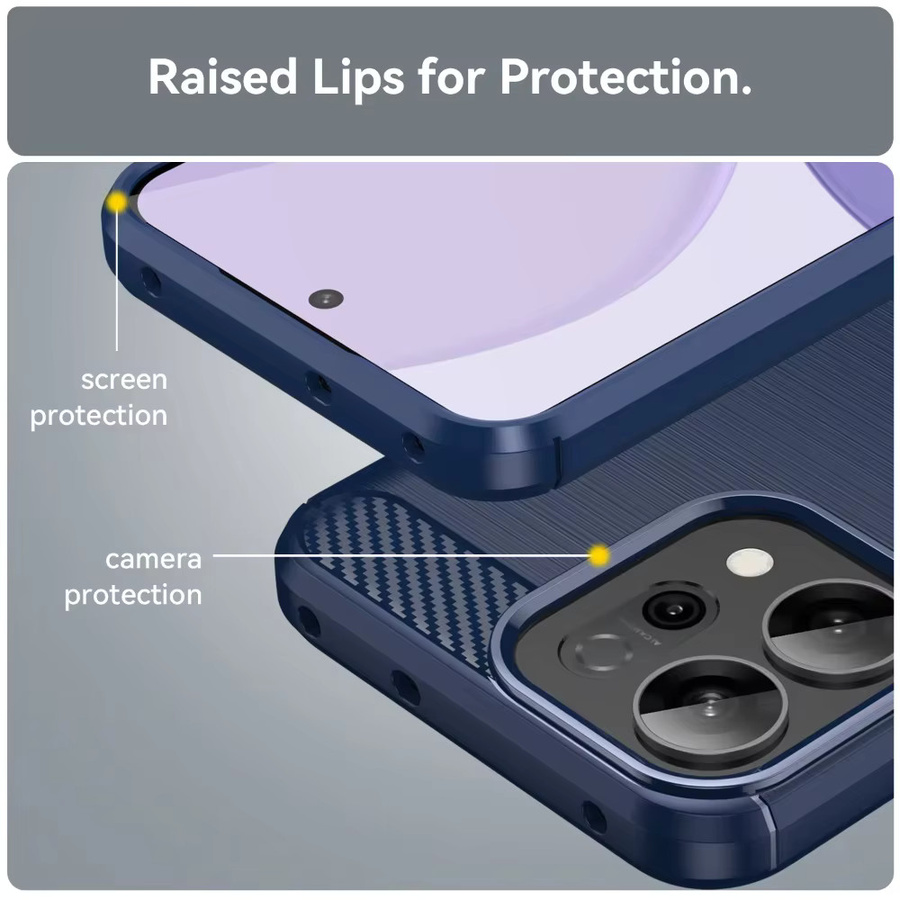 Stoßfeste Softcase Schutzhülle mit Carbonfaser-Muster für OPPO Reno 15 14 13 Pro 15F 14F 13F in Schwarz und Blau aus mattem TPU - Bild 4