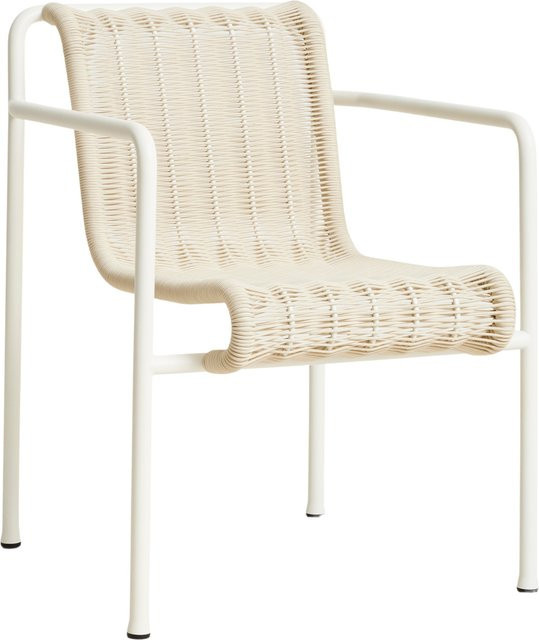 HAY Palissade Cord Dining Armchair in Weiß mit pulverbeschichtetem Stahlrahmen und recycelter Polyesterschnur - Bild 1
