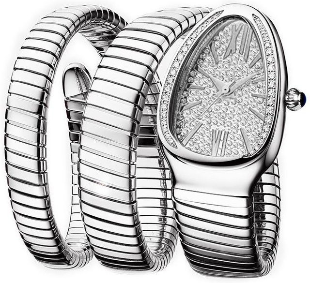MISSFOX Armbanduhr, Schlangenstil, Edelstahl, Silber, Quarz, Damen - Bild 1