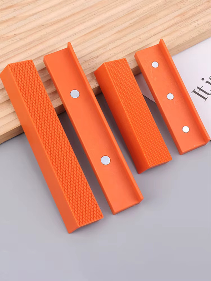 Magnetische Weichgummi-Backenauflagen in Orange für Metall-Schraubstöcke und Werkbankmaschinen, 1 Paar - Bild 5