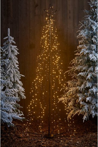Luca Lighting LED-Baum in Schwarz mit 560 warmweißen LEDs, Timer, Dimmer und Fernbedienung, Durchmesser: 75 cm, Höhe: 185 cm - Bild 1