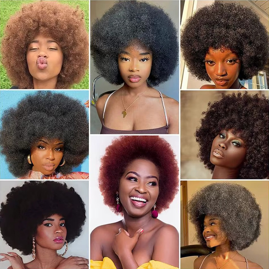 Tomiyaa Afro Kinky Curly Wave Perücke, Echthaar, 250% Dichte, Damen - Bild 4