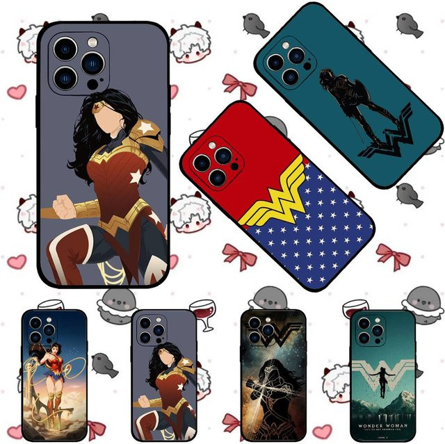 Mesuca Wonder Woman Handyhülle in Schwarz passend für iPhone 17, 16, 15, 14, 13, 11 Pro Max, Plus, X, XR, XS Max und 13 Mini - Bild 1