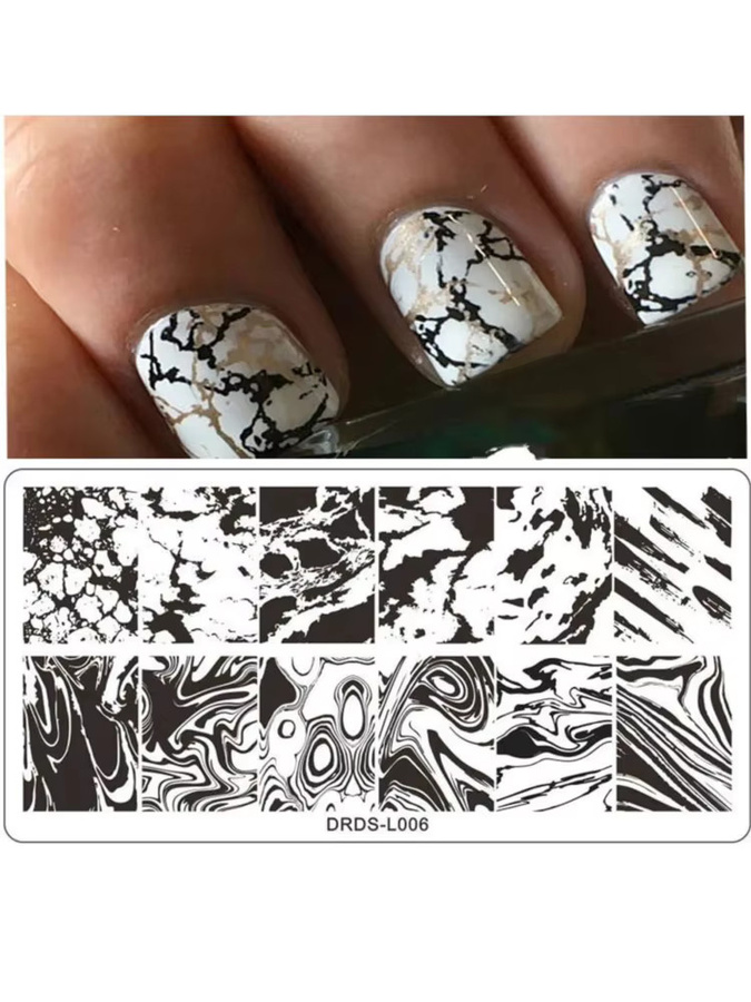 MAFANAILS Nagelstanzenplatte Marmor Vortex, Edelstahl, 12x6cm - Bild 4
