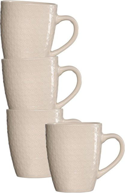 Ritzenhoff & Breker Henkelbecher Floris aus Keramik, Weiß, 4er Set, 350 ml pro Becher - Bild 1