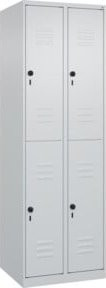 C+P Doppelstock-Spind Classic PLUS mit 2 Abteilen, Grau, H x B x T: 185 x 60 x 50 cm - Bild 1