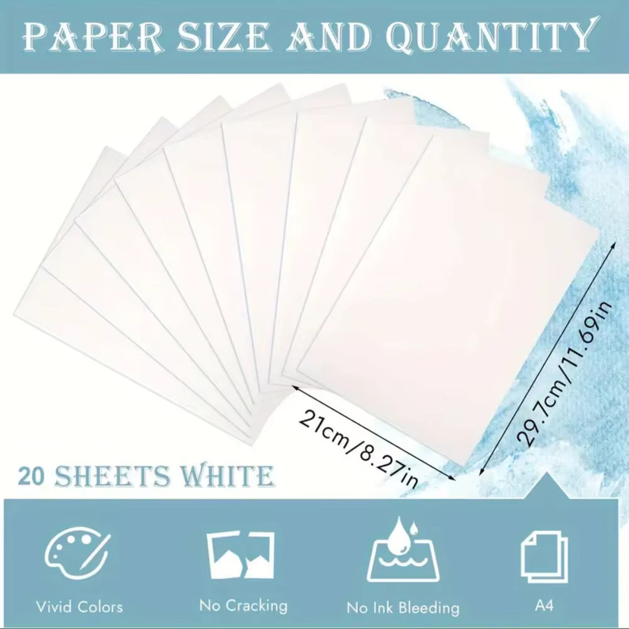 OBESTDA Inkjet Waterslide Transferpapier für A4, 20 Blatt in Weiß und Transparent für DIY Basteln und Nagelaufkleber - Bild 2