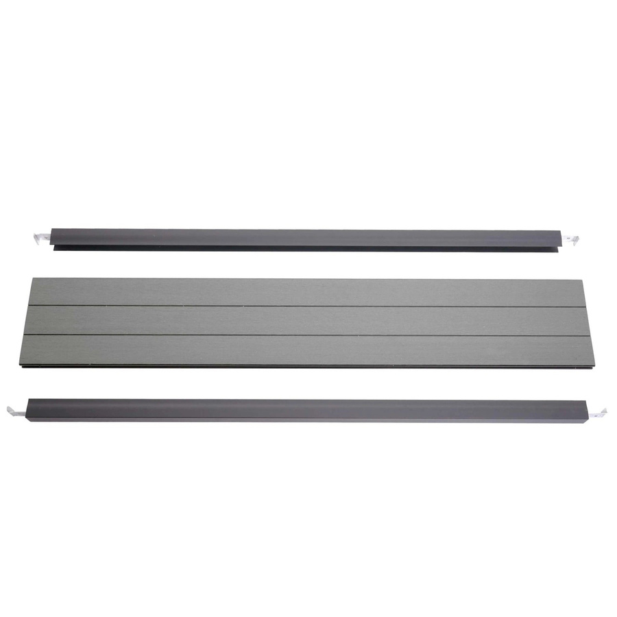 MCW Abschluss-Set für WPC-Sichtschutz Savoie mit Abschlussprofil Windschutz und Alu-Pfosten, Grau, Höhe: 90 cm - Bild 2